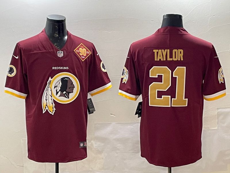 Men Washington Commanders 21 Taylor Red Brigade standard Nike 2025 Vapor Limited NFL Jersey style 4